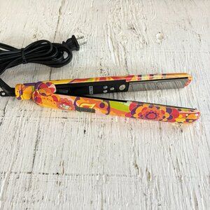 Amika Hair Straightener AM1855 Orange Paisley Graffiti 1" Ceramic (Works Great)